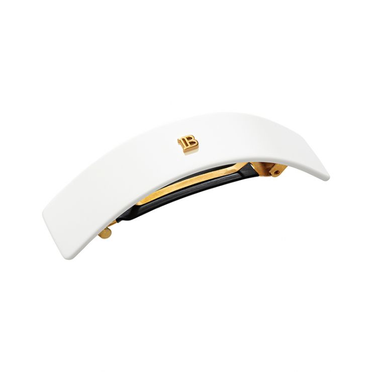 Cellulose Acetate Barrette pour Cheveux Large White