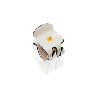 Cellulose Acetate Pince a Cheveux Extra Small White/Black