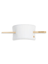Balmain Hair Barrette Leather White