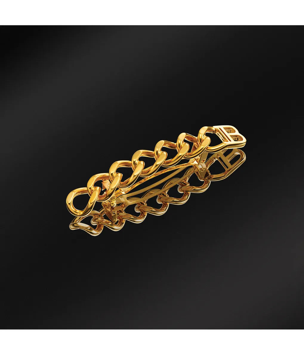 Gold Plated Barrette Medium Chain