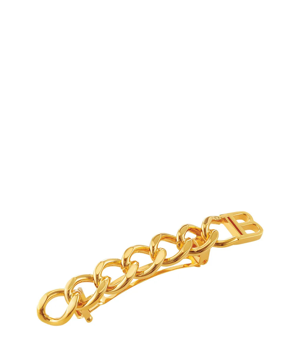 Gold Plated Barrette Medium Chain