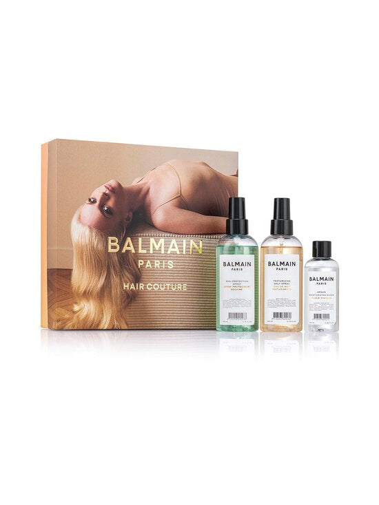 Muse de Printemps Gift Set - Texturizing Salt Spray, Sun Protection Spray, Argan Elixir