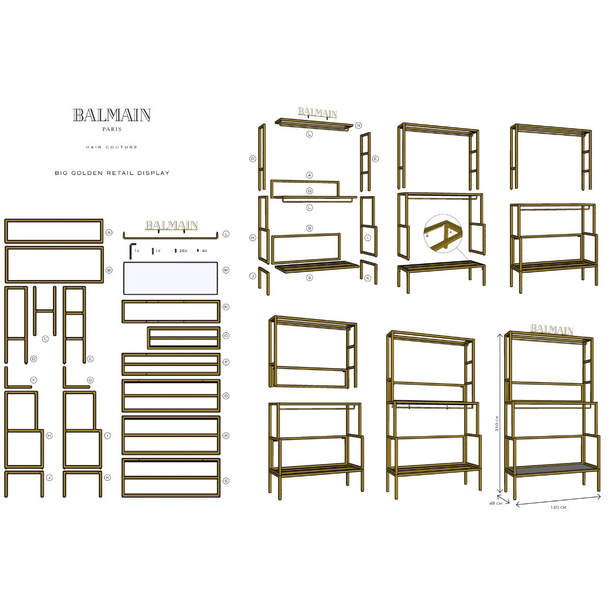 Balmain Hair Big Golden Retail Display