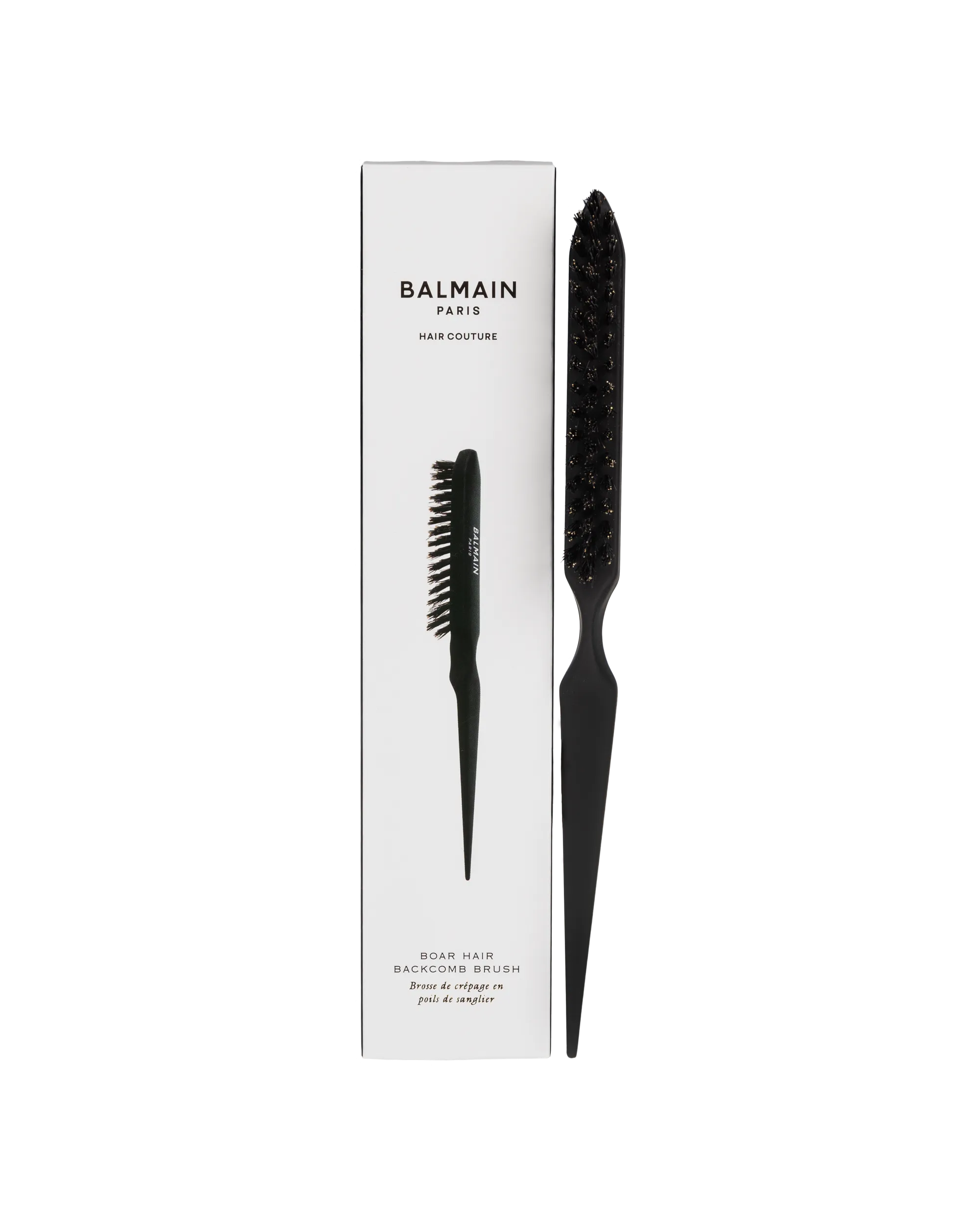 Professional Boar Hair Backcomb Brush Black